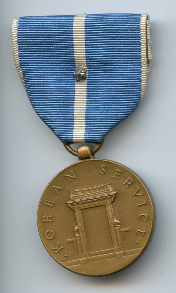 Korean War Era Korea Service Medal with Silver Campaign Star