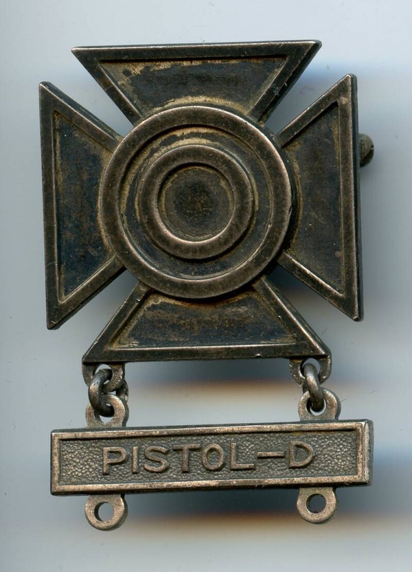 WW2 Sharpshooter Marksmanship Badge "Pistol-D Clasp"