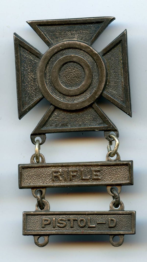 WW2 Sharpshooter Marksmanship Badge "Rifle & Pistol-D Clasps"