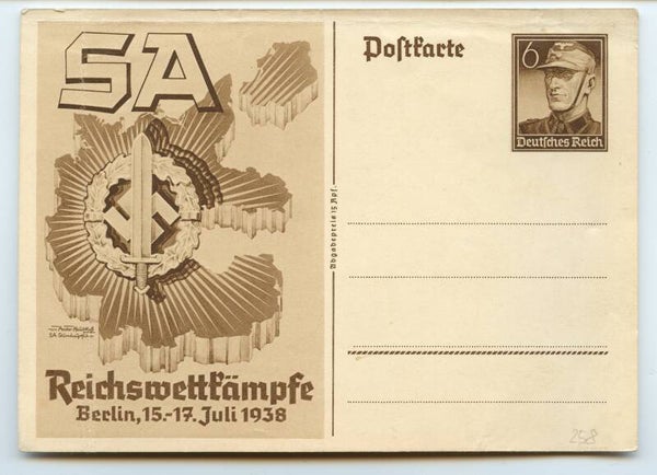 Postcard 'SA Reichswettkämpfe Berlin, 15.-17. Juli 1938'