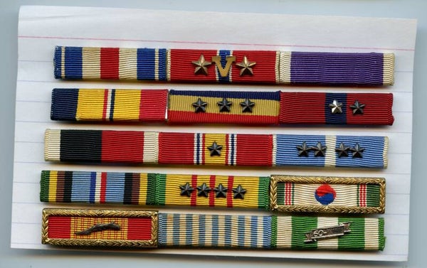Korea/Vietnam Era US Navy/Marine Corps 15 Piece Ribbon Bar
