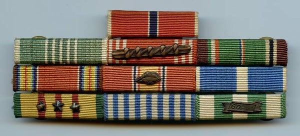 WW2/Korea/Vietnam Era US Army 10 Piece Ribbon Bar