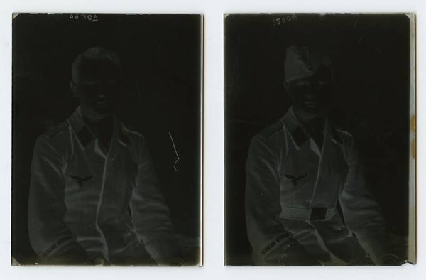 Named Luftwaffe "Hermann Göring" Portrait Glass Negative + Photo Set