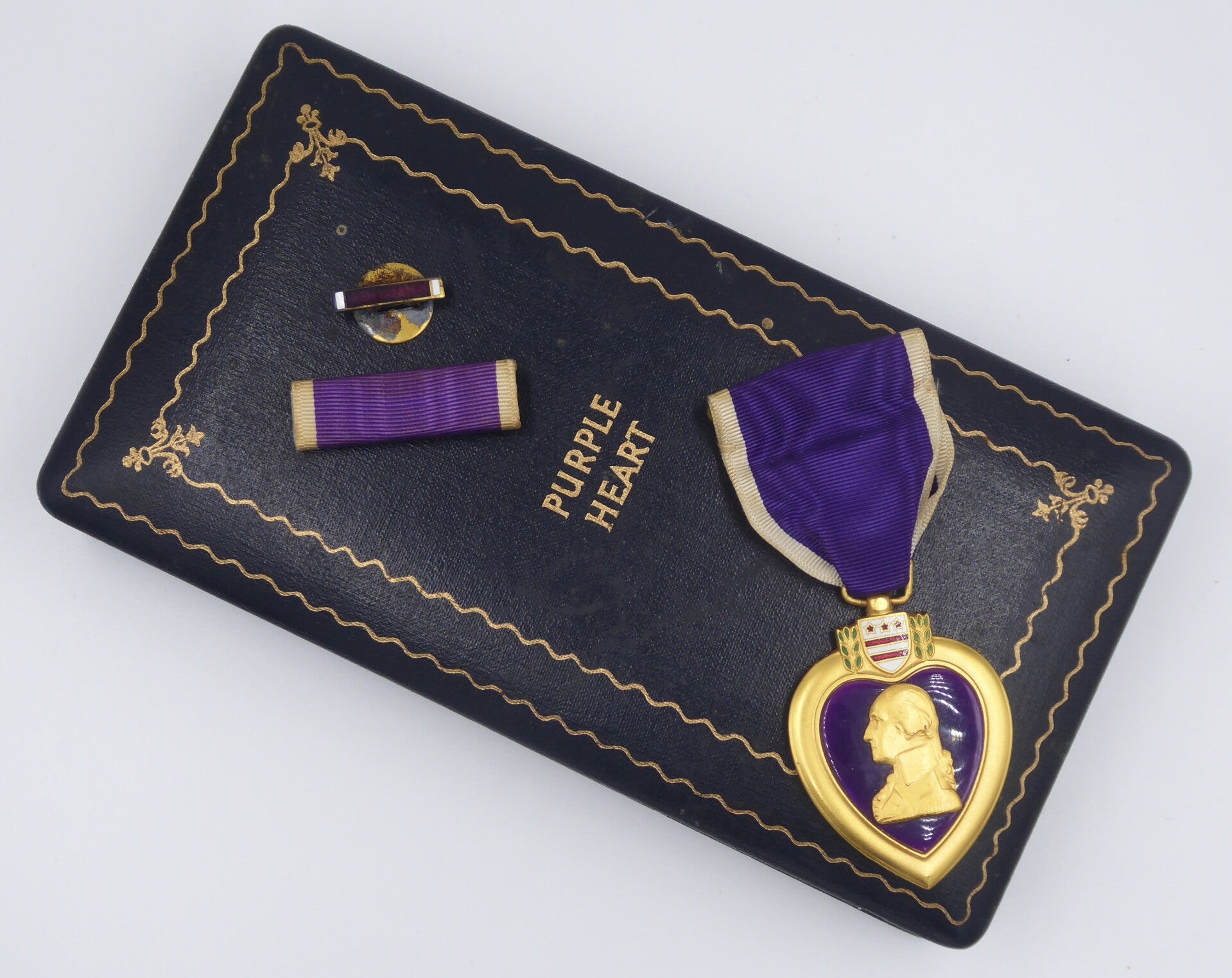 WW2 Cased Numbered Purple Heart Medal '341180' 1942 (Rex Products