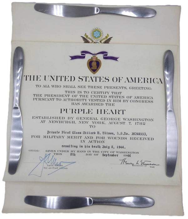 WW2 KIA Purple Heart Document Set, 79th Infantry Division, Battle of La Haye-du-Puits (Normandy) 1944