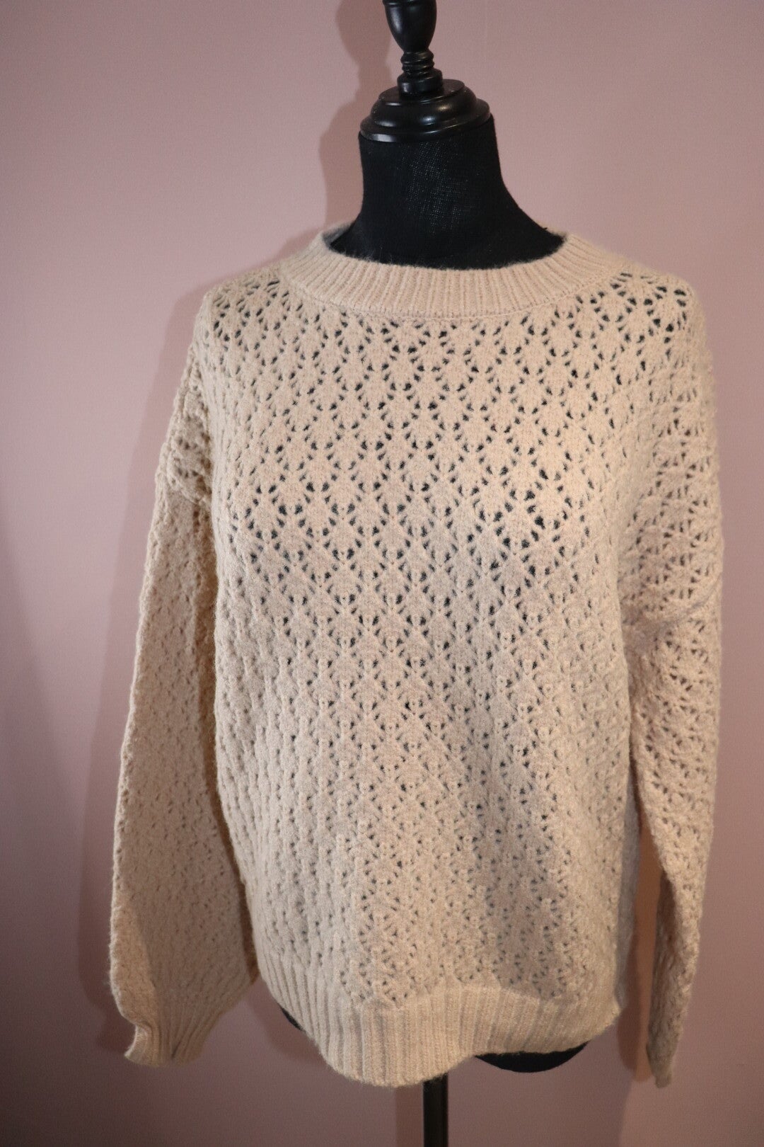 Pull en maille beige