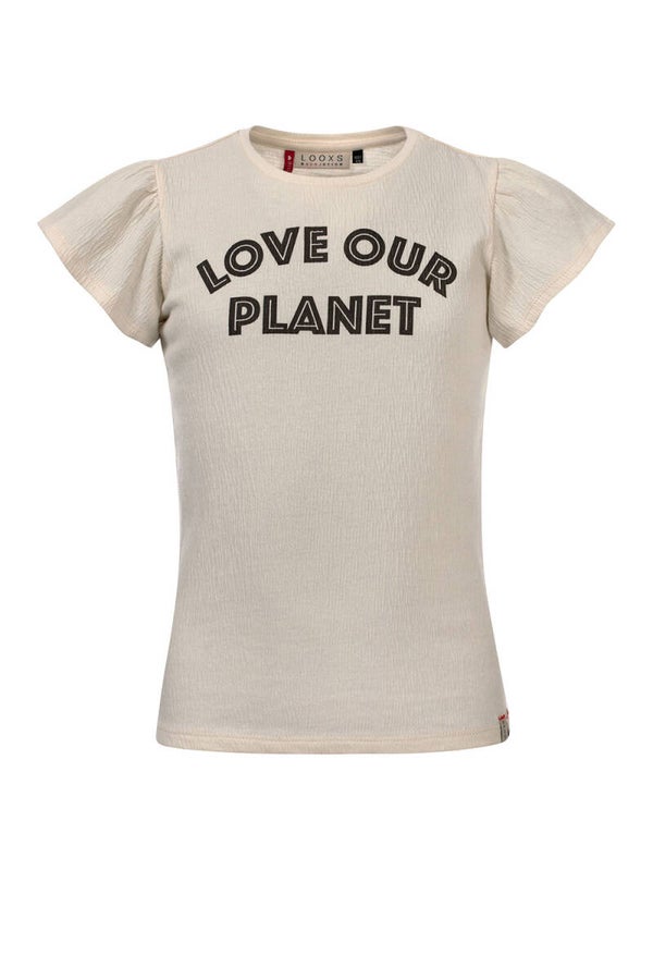 -70%  Looxs Offwhite t-shirt Love our planet