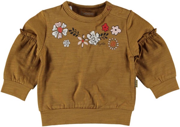 -70%  B.E.S.S. Bruine sweater bloemen