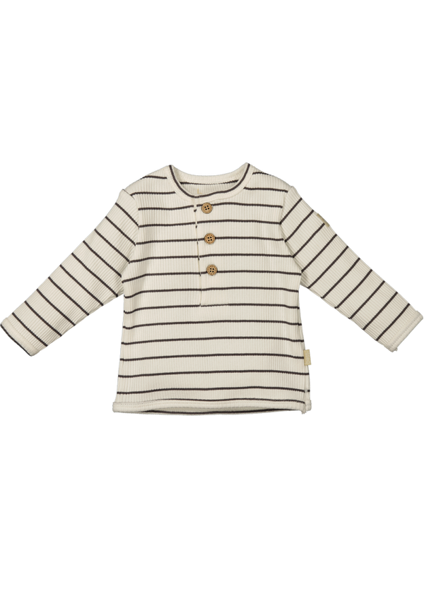 -50% B.E.S.S. Wit /grijs gestreept shirt rib