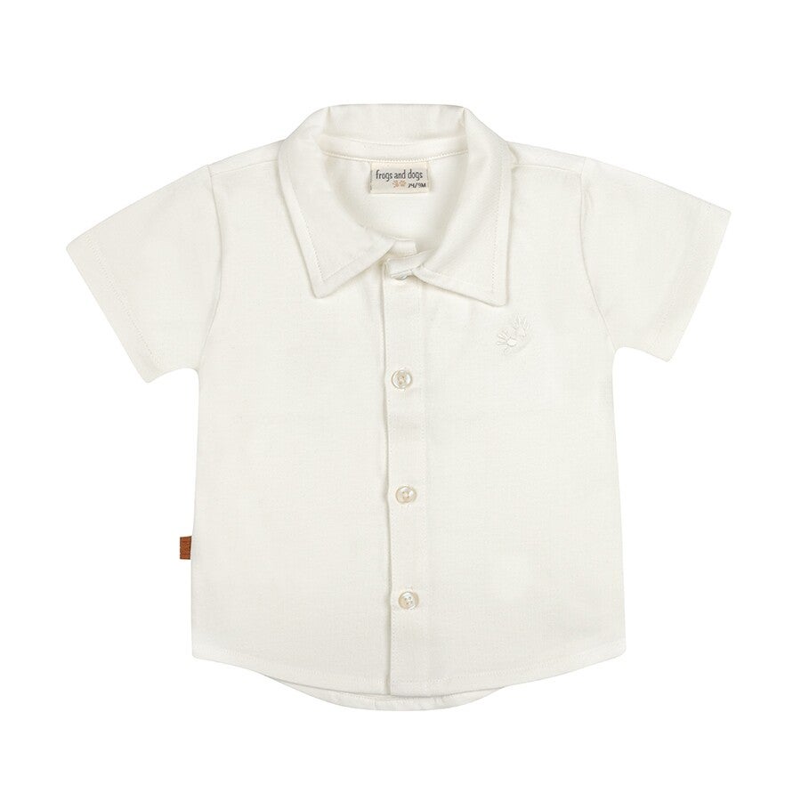 Frogs and Dogs Offwhite overhemd korte mouw