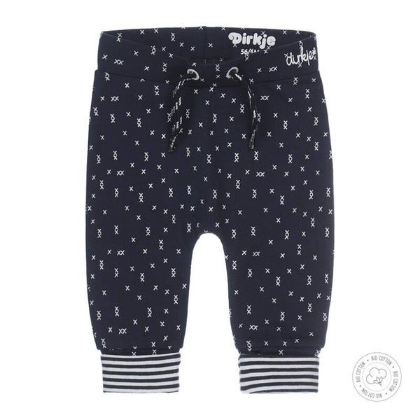 -25% Dirkje Bio Cotton Donkerblauwe broek print