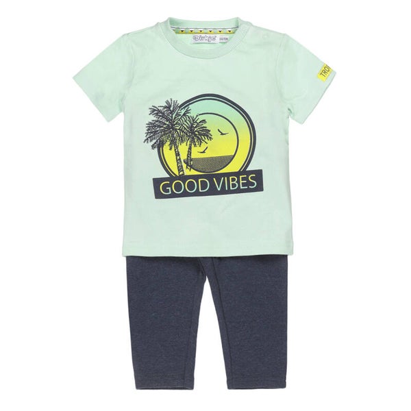 -70% Dirkje Mint shirt Good vibes + donkerblauwe broek