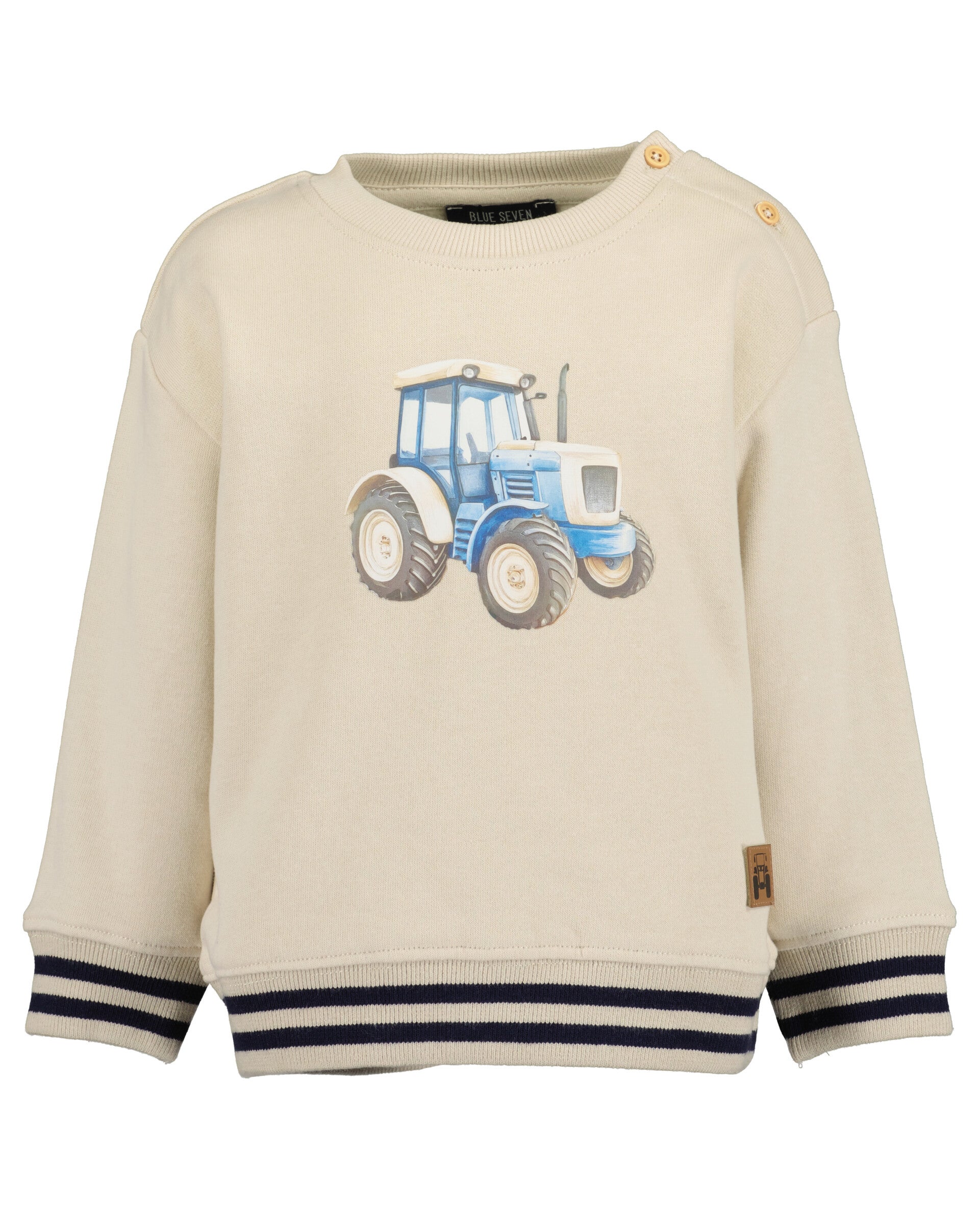 Blue Seven Offwhite sweater met tractor