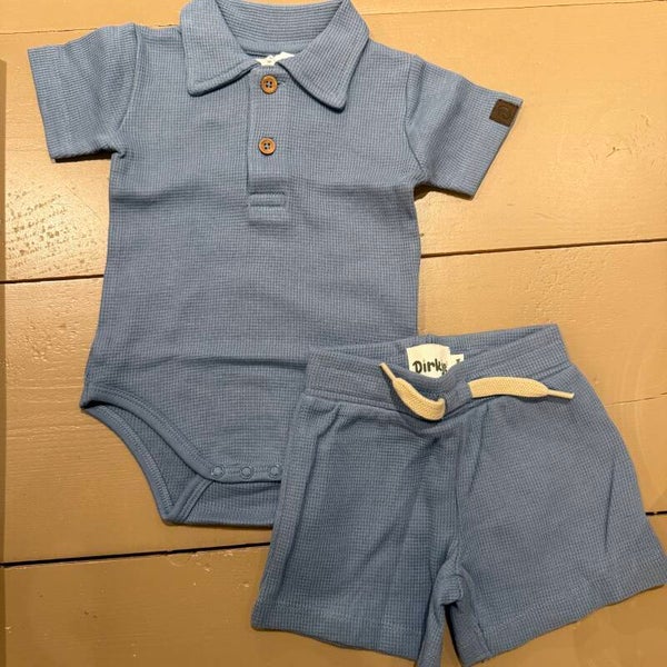 Dirkje Blauwe romper + short