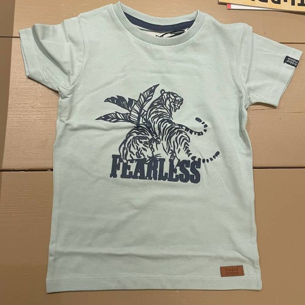 -50% Koko Noko Mintgroen t-shirt met tijgers 'Fearless'