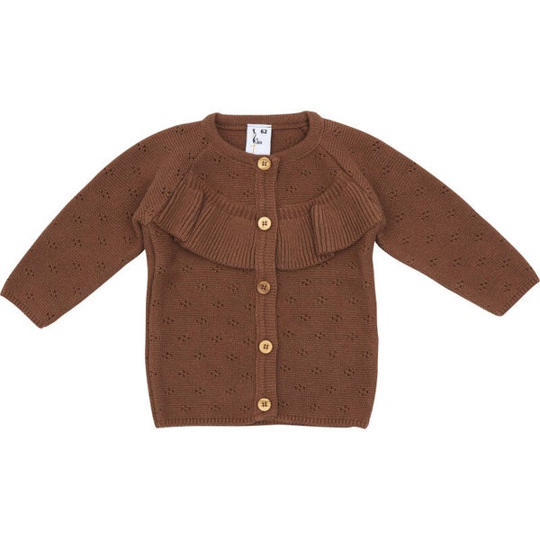 -50%  Klein Gebreid vest met knoopjes en ruffle bruin