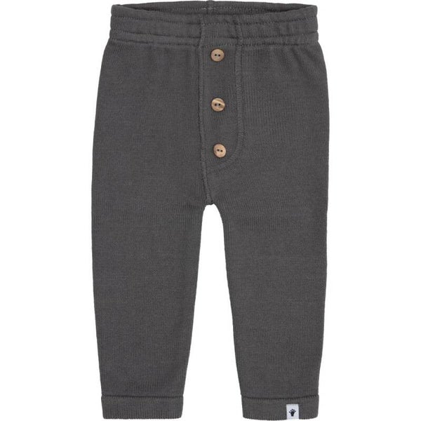 50-% Klein Gebreide donkergrijze broek