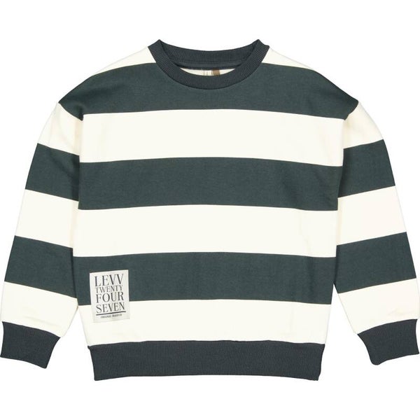 Levv Zwart offwhite gestreepte sweater Darius