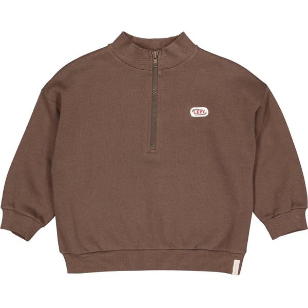 Levv Bruine sweater met rits Dex