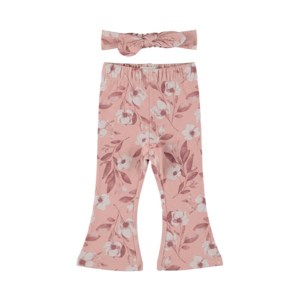 Dirkje Flared broek met bloemen en haarband