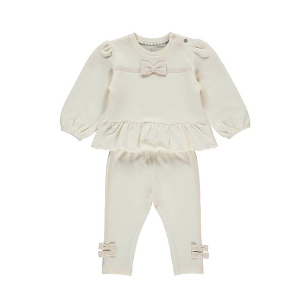 Dirkje Offwhite set met strikjes