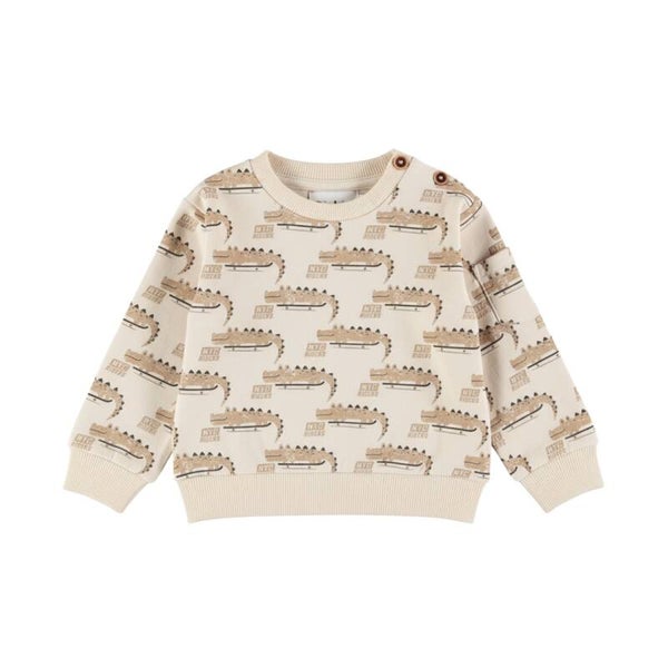 Dirkje Beige sweater krokodillen