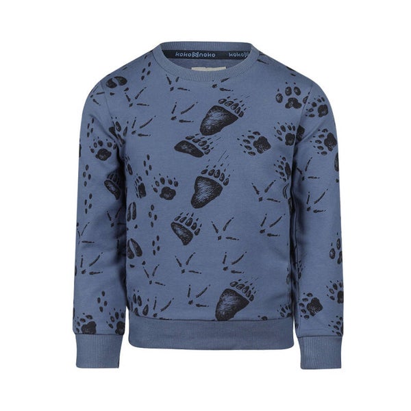 Koko Noko Blauwe sweater pootafdrukken