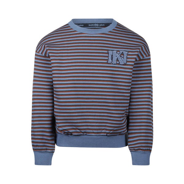 Koko Noko Blauwe sweater met strepen