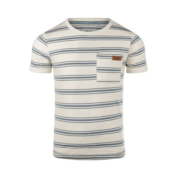 Koko Noko Offwhite t-shirt met blauwe strepen