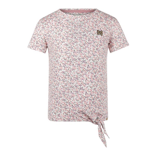 -50% Koko Noko T-shirt met kleine bloemetjes en knoopje