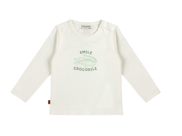 Frogs and Dogs Offwhite longsleeve - Crocodile