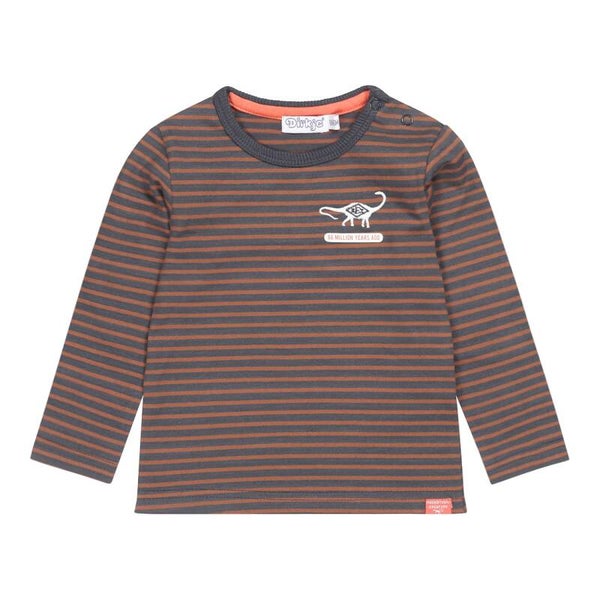 -70%  Dirkje Donkerblauw/bruin gestreept shirt