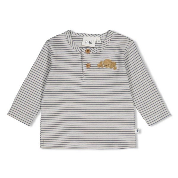 Feetje Longsleeve rib met streep - Breakfast Buddy