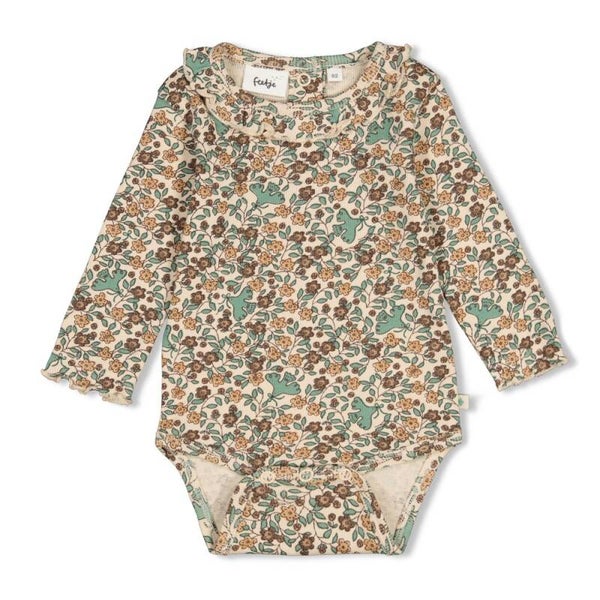 Feetje Romper rib AOP - Lucky Bloombird