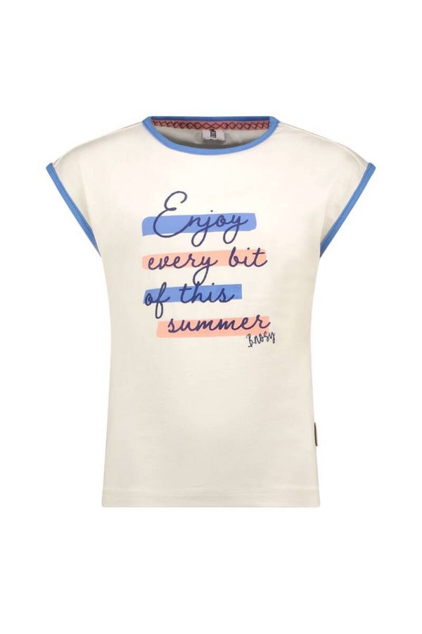 -50% B.Nosy Wit t-shirt met blauw Paige