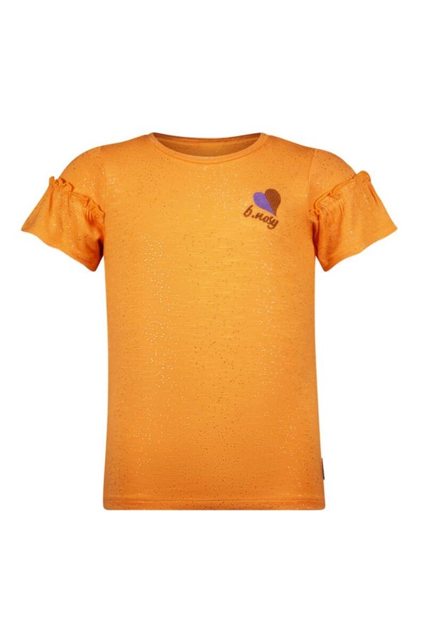 -50% B.Nosy Oranje glitter t-shirt Tika