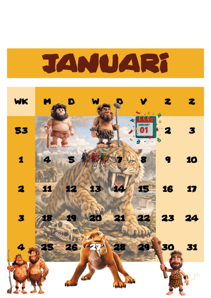 A4 Pre.Historische Kalender 2027