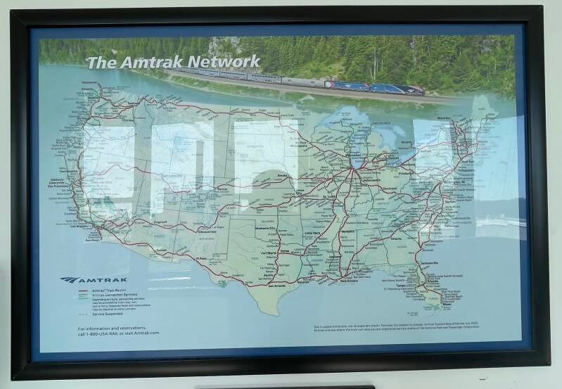 Amtrak Map - van hoe de lijnen lopen in de USA