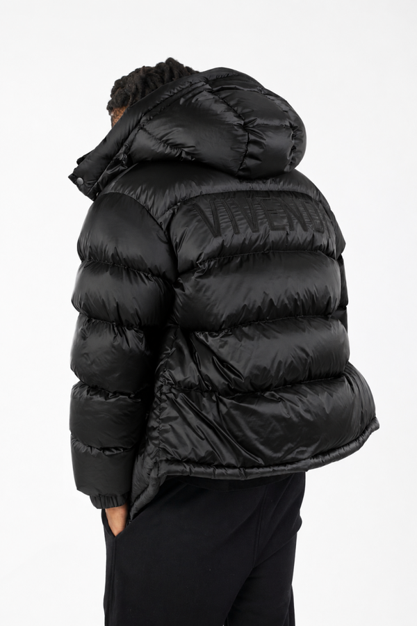 BLACK VIVENDI DUCK DOWN PUFFER COAT