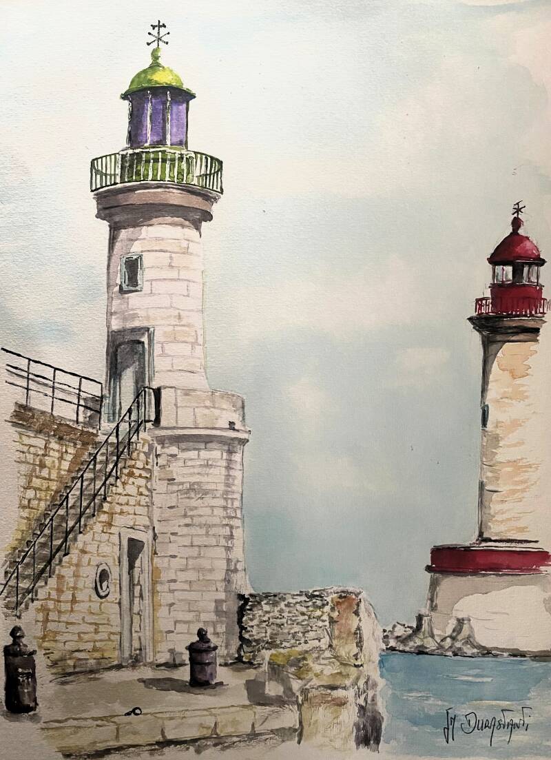 Bastia – Vieux-Port. Aquarelle © Jean-Marc Durastanti (2024).
