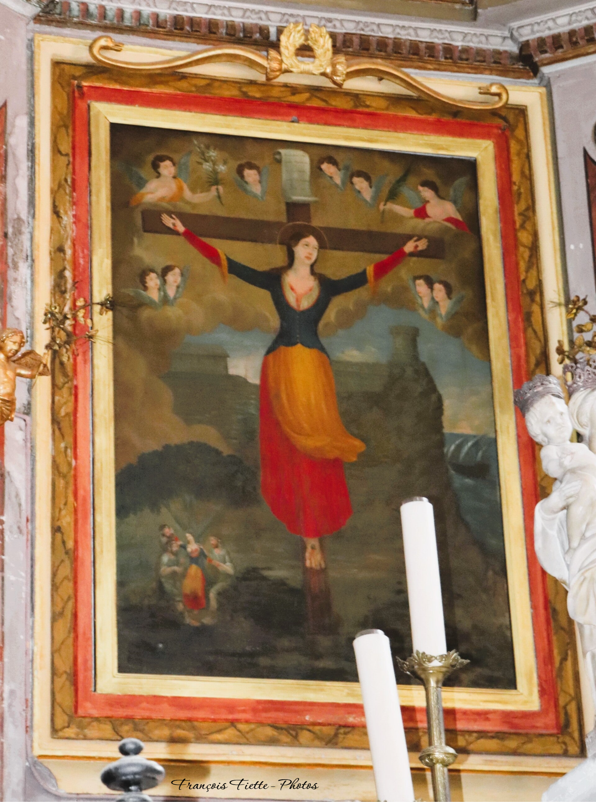 Église Sainte-Julie (avril 2024), Le Martyre de Sainte Julie de Corse. Photo © François Fiette. 