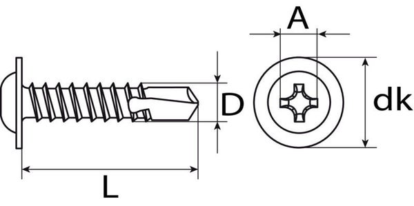 Zwarte Zelftapschroeven | 100 stuks per maat