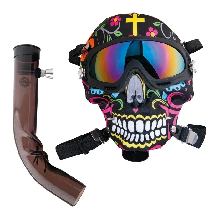 Dreamliner Acrylbong Green With Rainbow Ski Mask