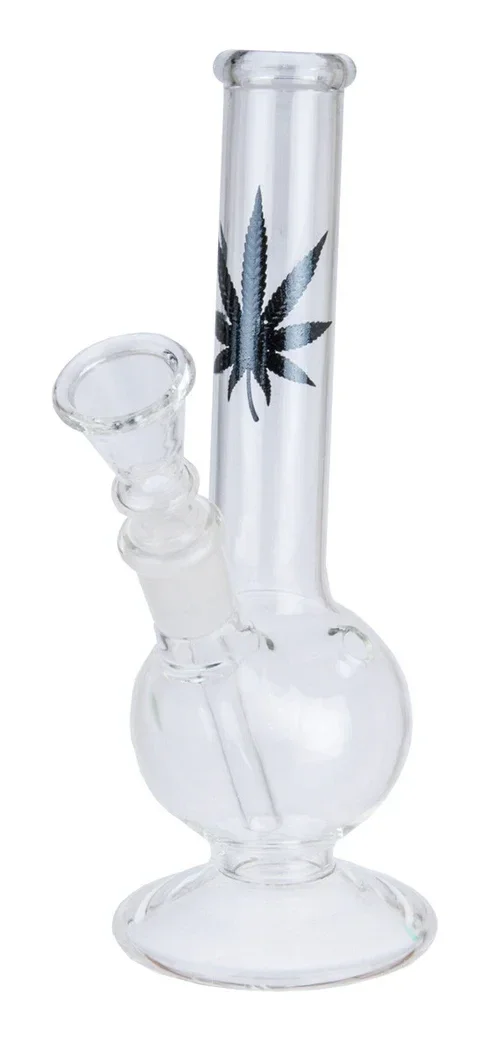 Dark Leaf Small Glass Bong on Foot 18 cm