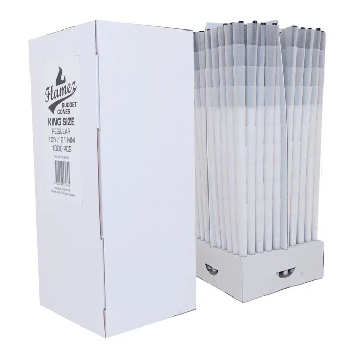 Flamez Budget Cones King Size Bleached 109/21 mm 1000 PCS