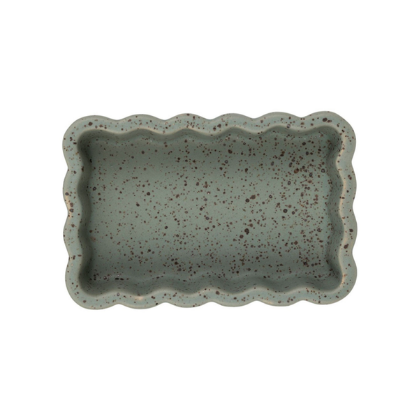 Vide poche rectangulaire en grès sauge