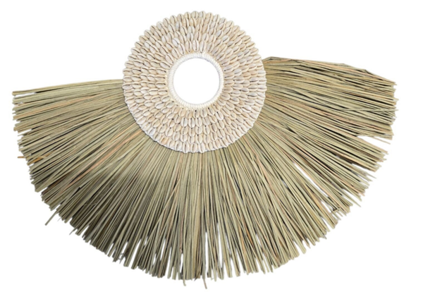 Décoration murale en coquillages & fibres naturelles