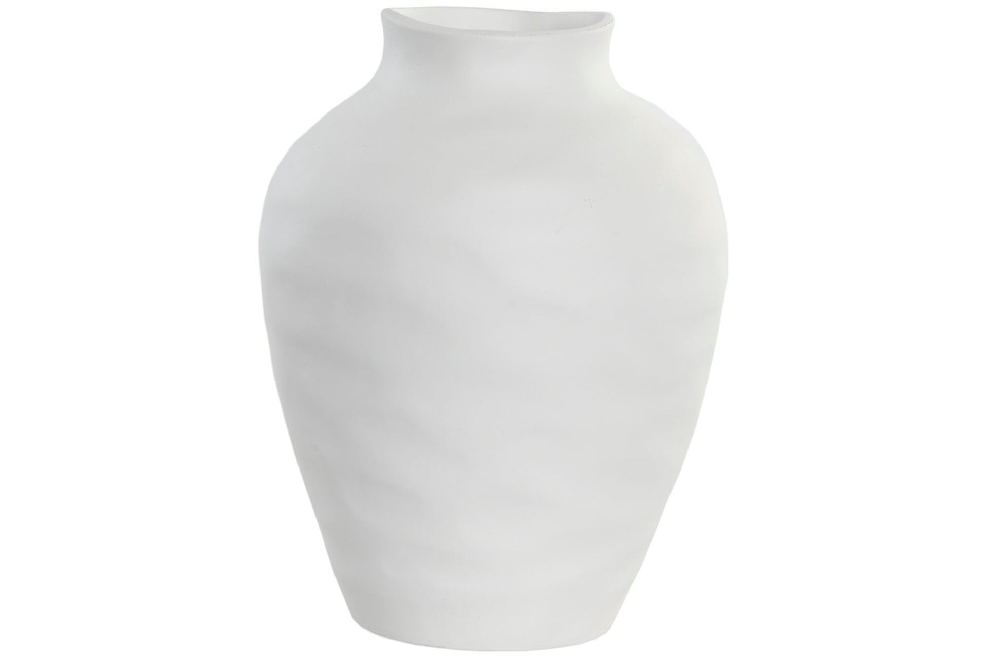 Vase en grès blanc organique – 21x21x30 cm