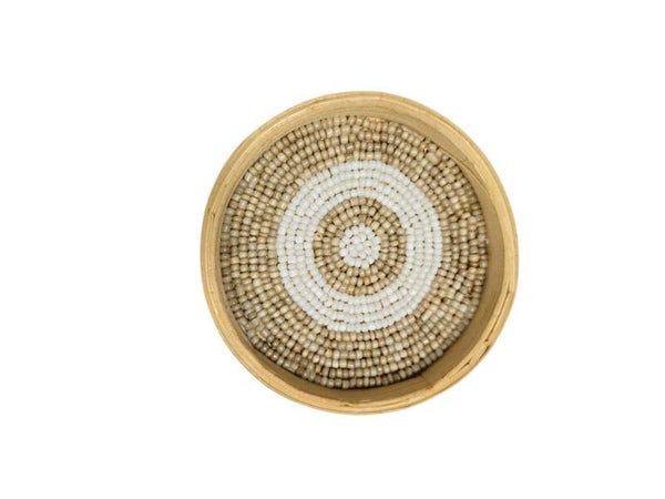 Sous-verre en perles et bambou