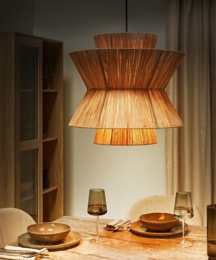 Suspension en Fibre Naturelle 60 cm – Artisanat du Maroc